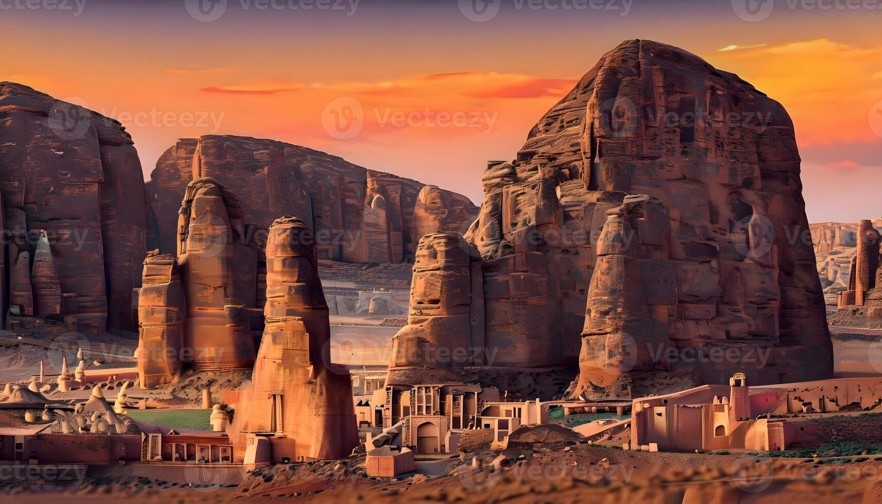 An image of the ancient city of petra photo