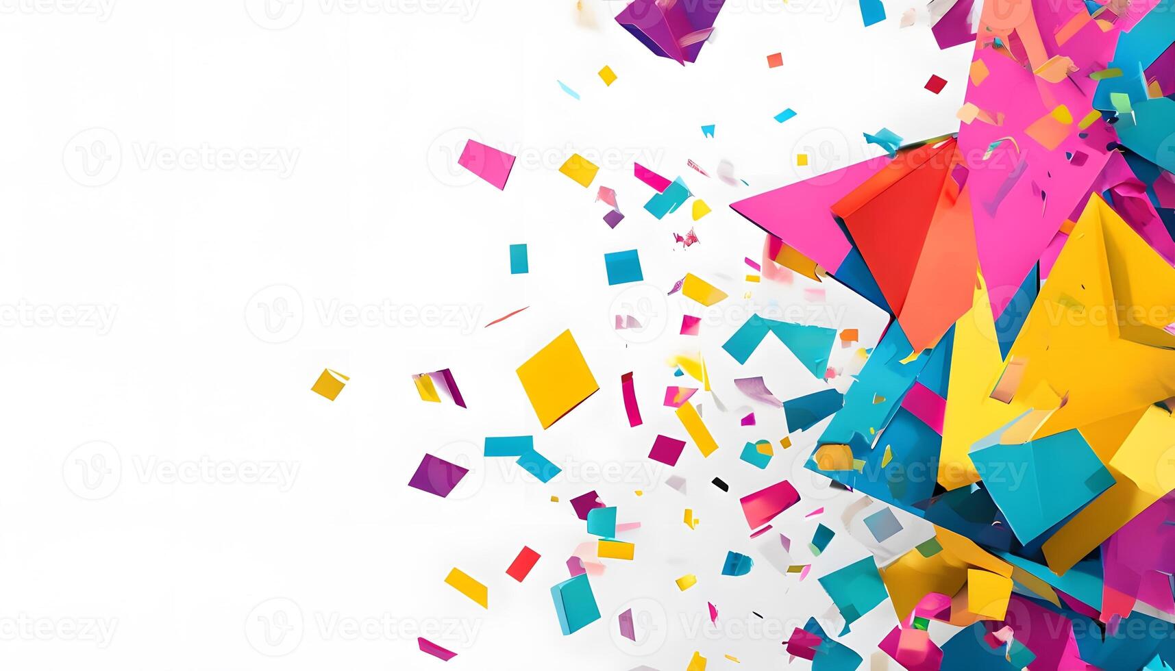 Colorful confetti falling from the sky photo