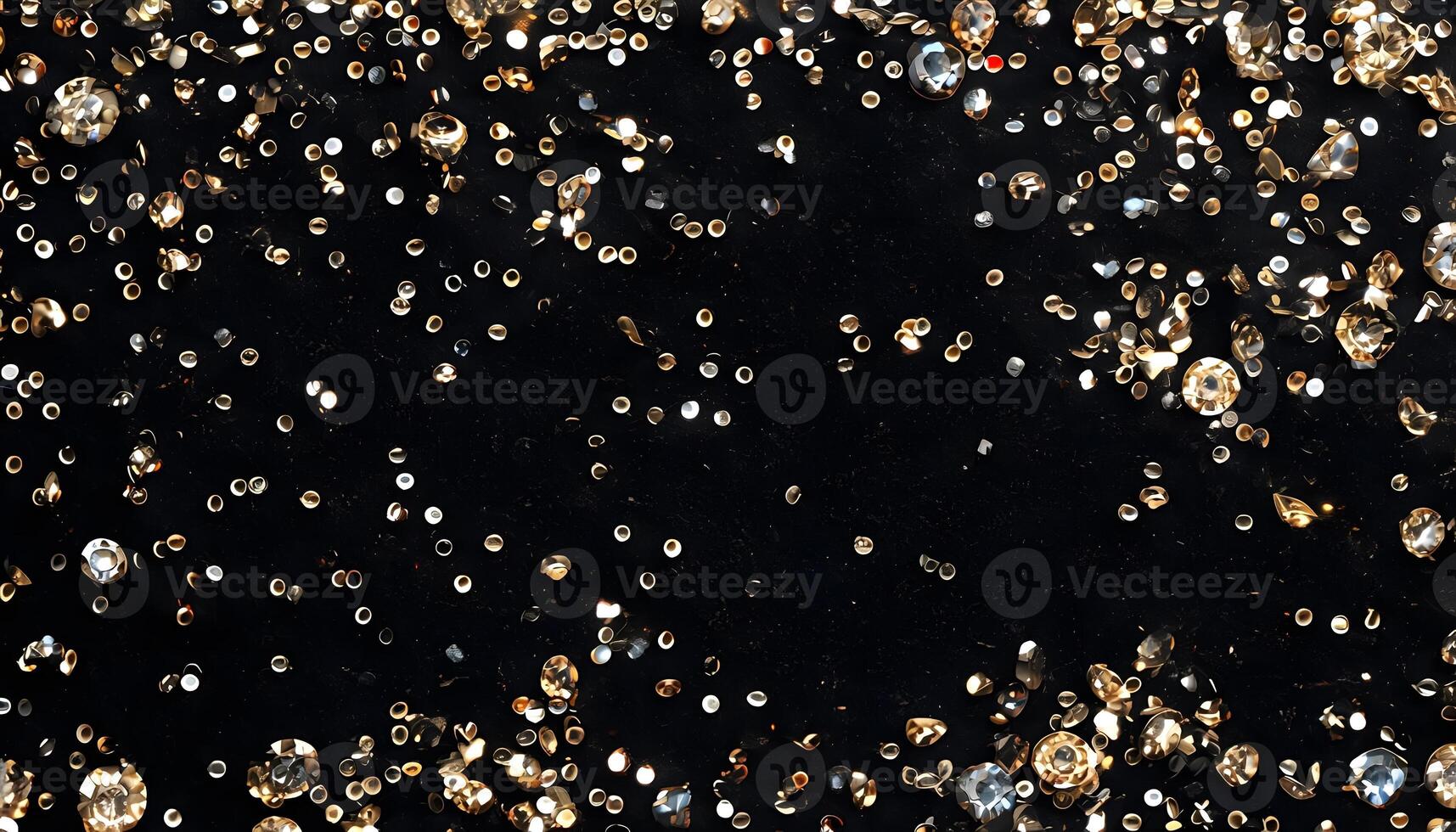 Golden glitter background with black background photo