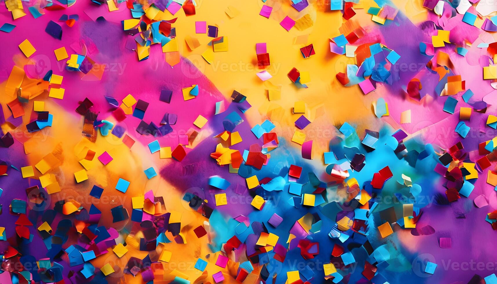 Colorful confetti falling from the ceiling photo