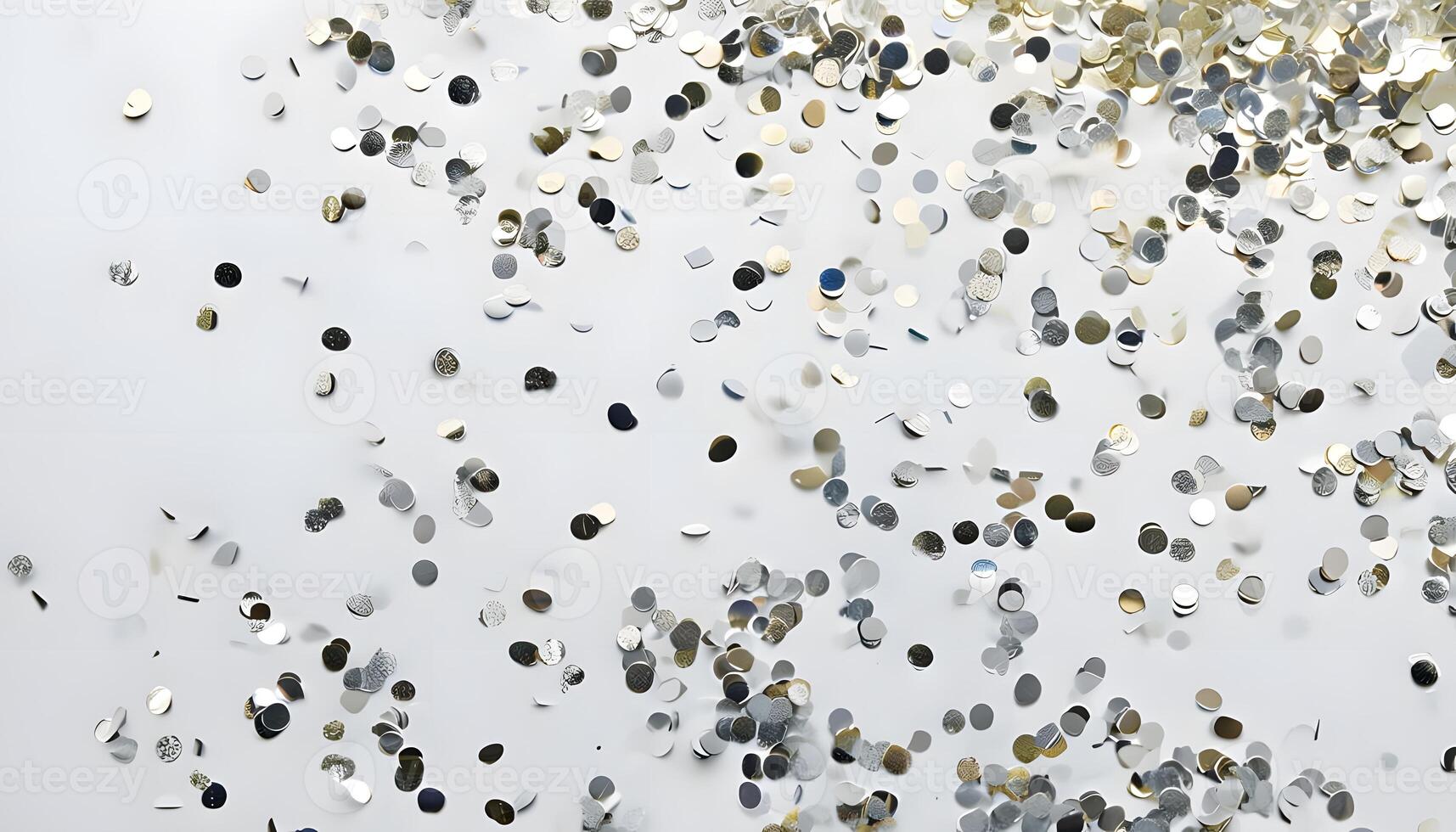 A large group of confetti falling from the ceiling photo