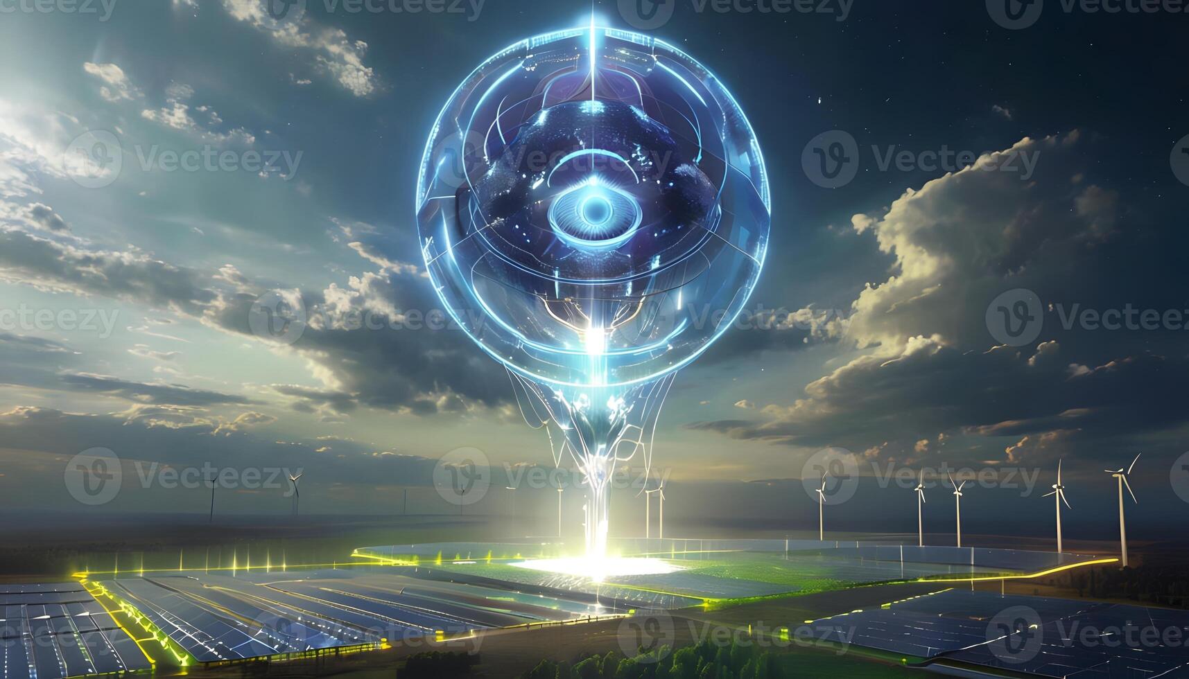 An image of a futuristic solar farm photo