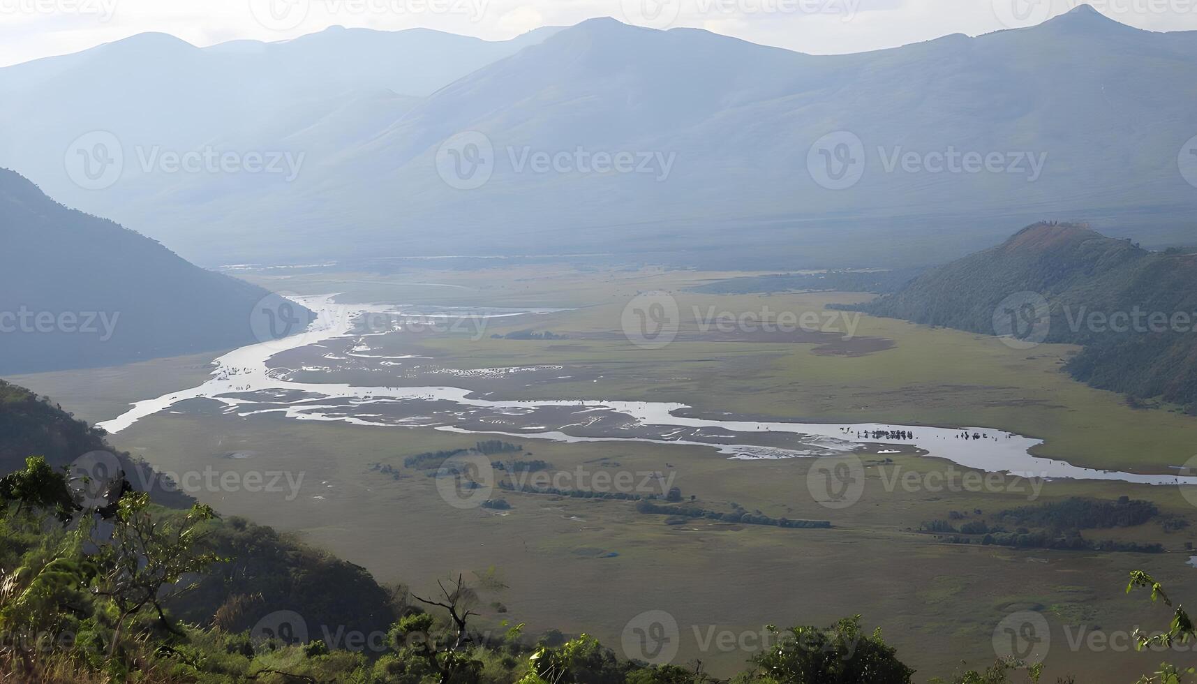 A river in the valley photo