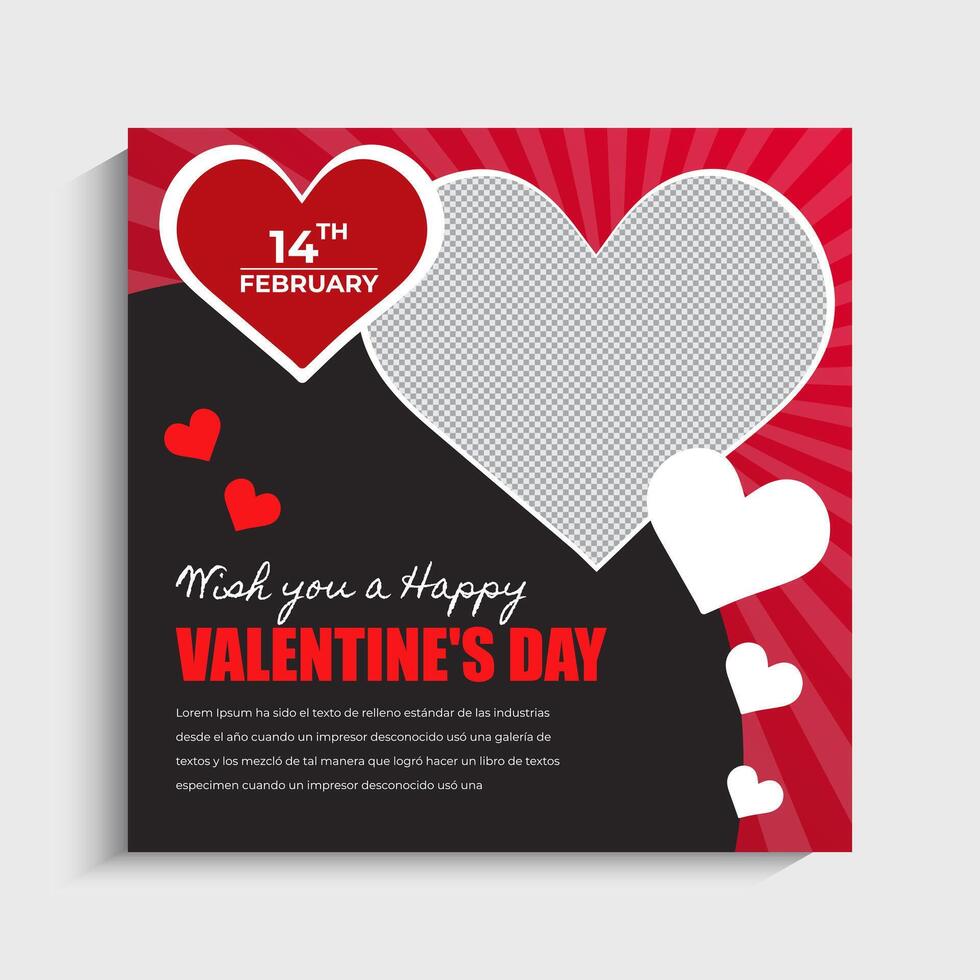Happy Valentine's Social Media Banner Template vector