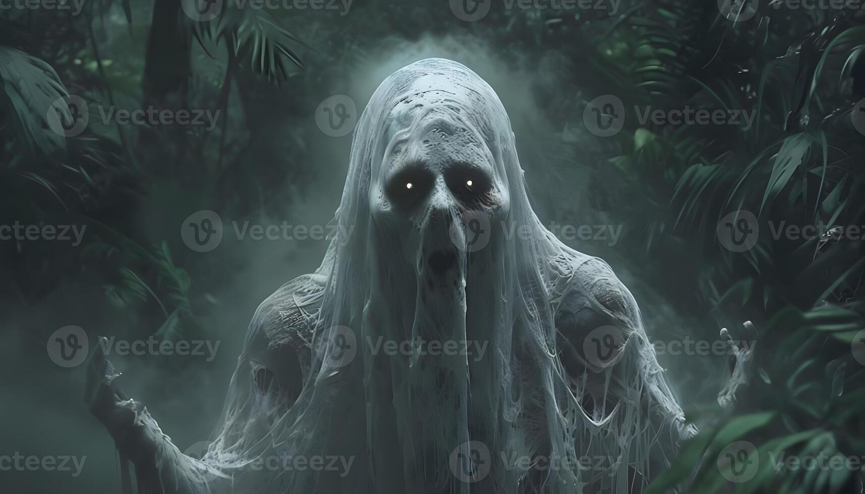 A creepy ghost in the forest photo