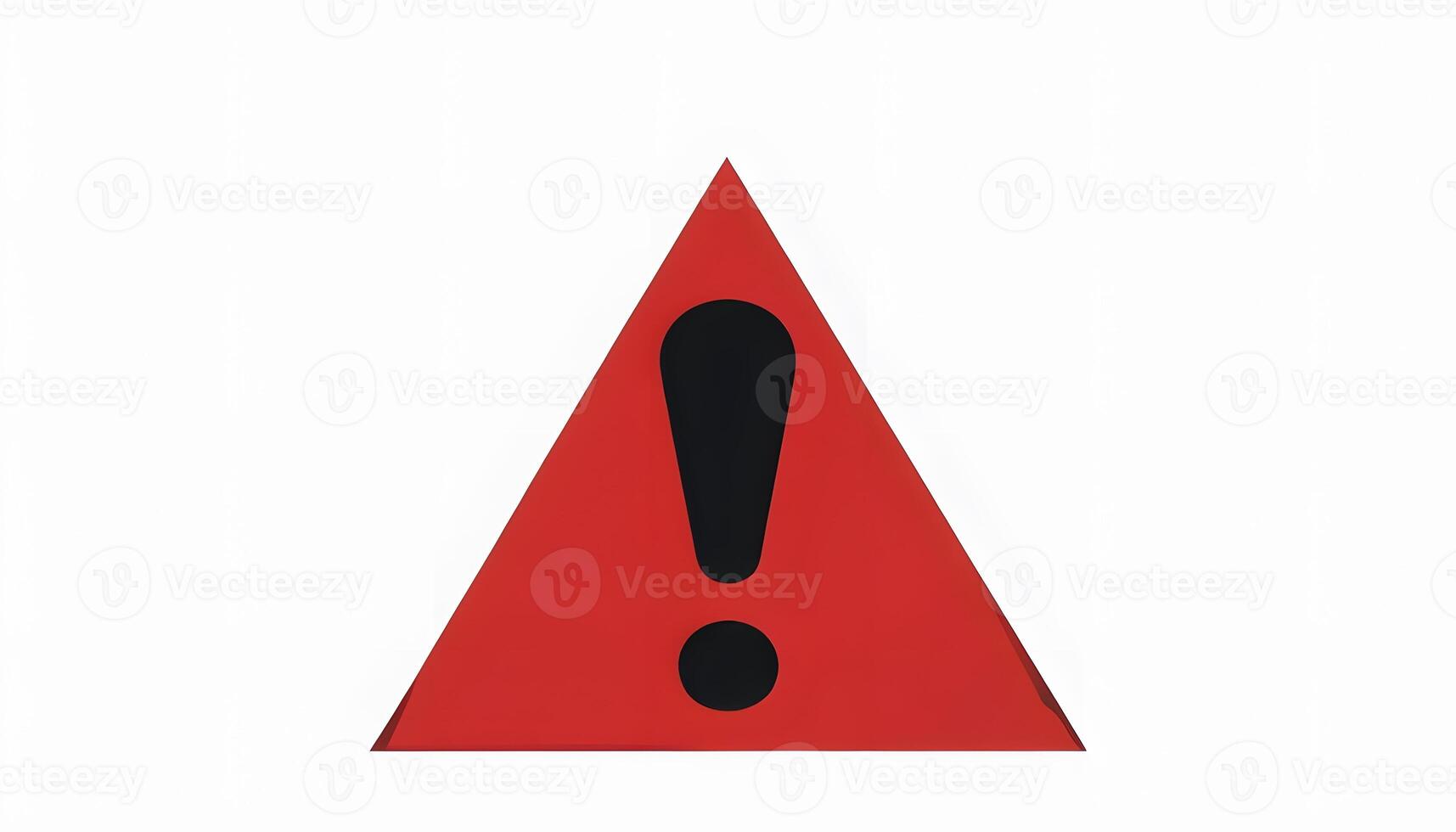 A red triangle with an exclamation mark on it photo