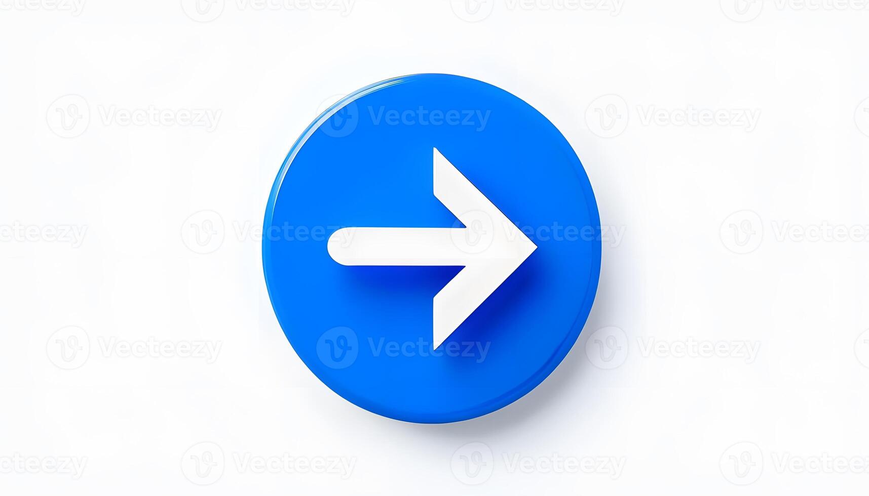 Blue button with arrow pointing to the right photo