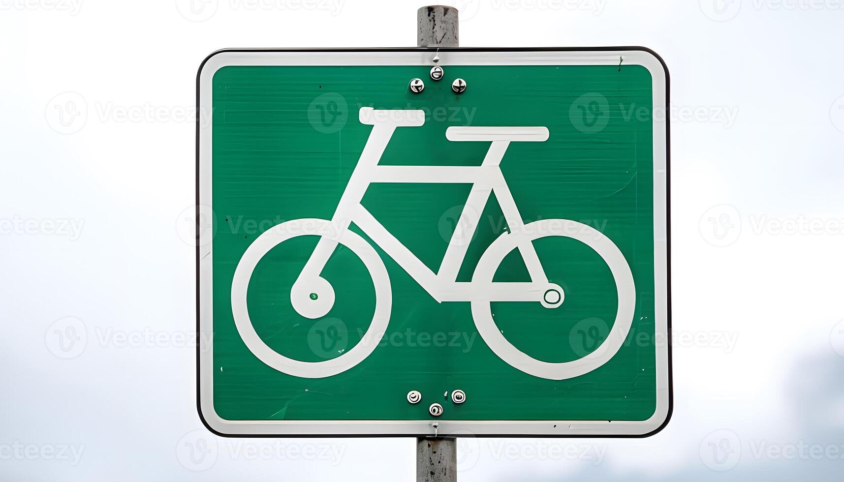 A green and white sign photo
