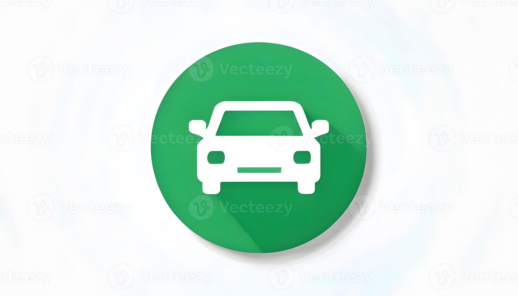 A green car icon on a white background photo