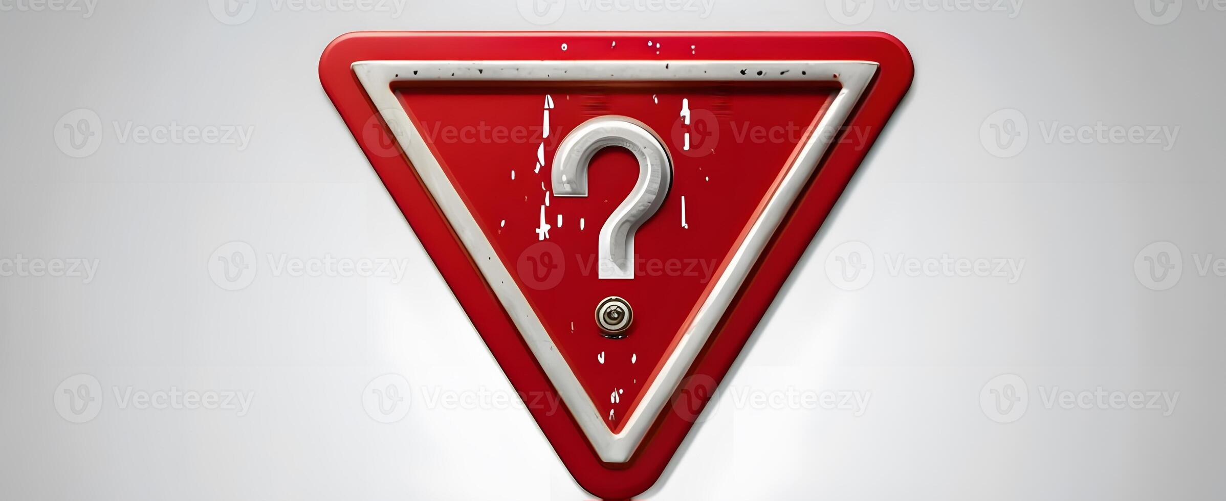 A red triangle with a question mark on it photo
