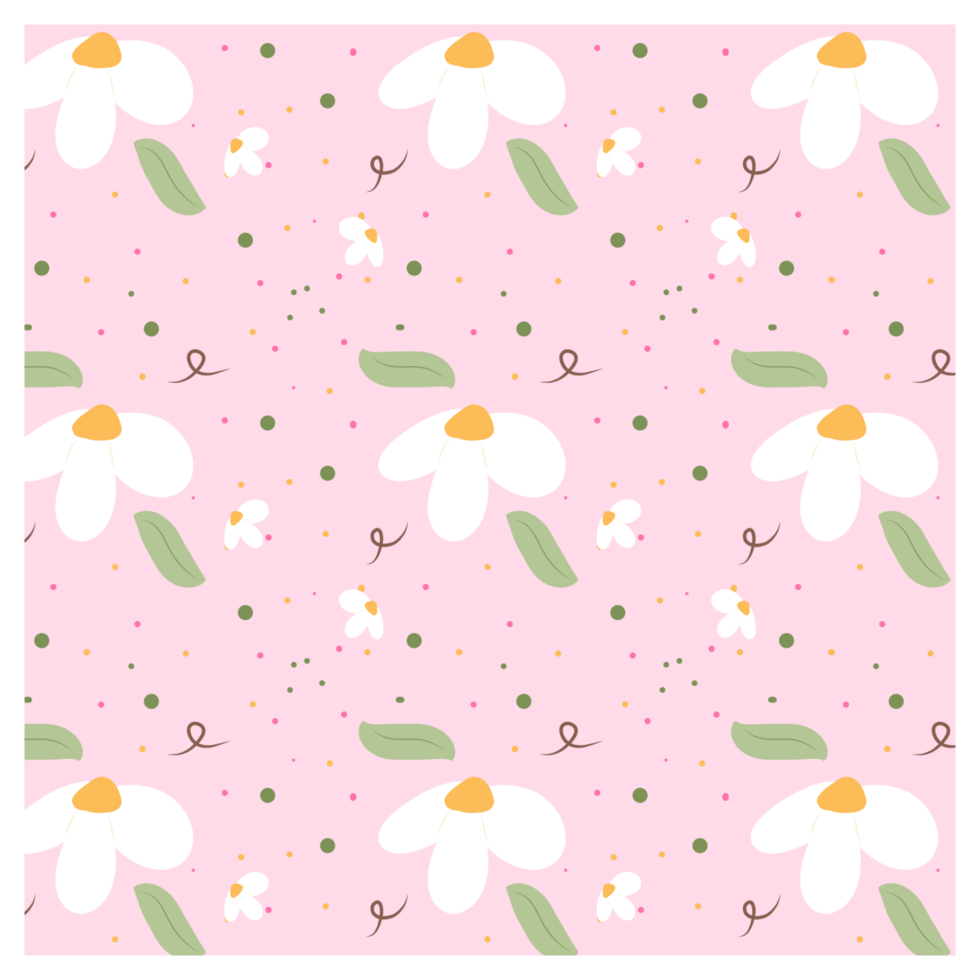 Cute Pink Flowers Seamless Pattern png