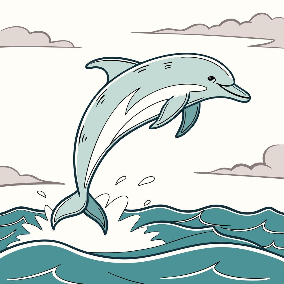 The illustration of dolphin vector