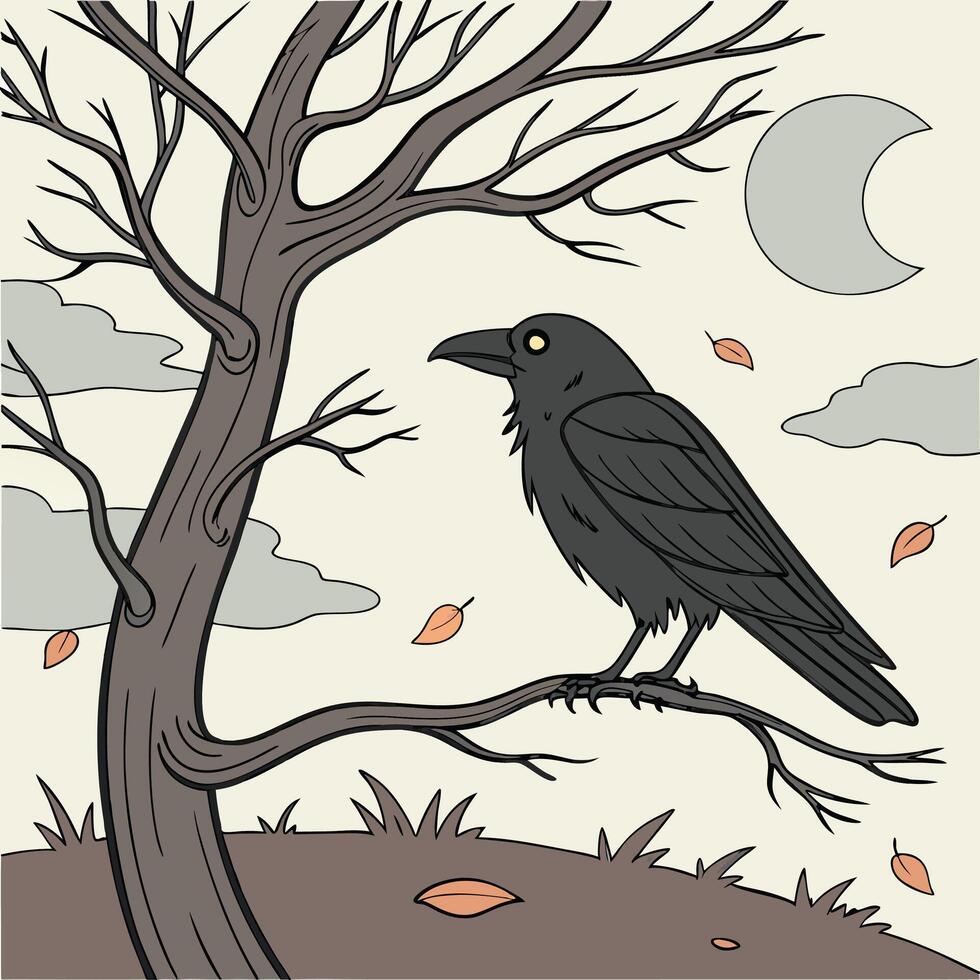 The illustration of crow bird vector