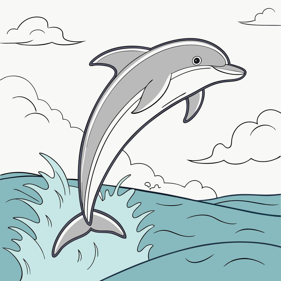 The illustration of dolphin animal vector