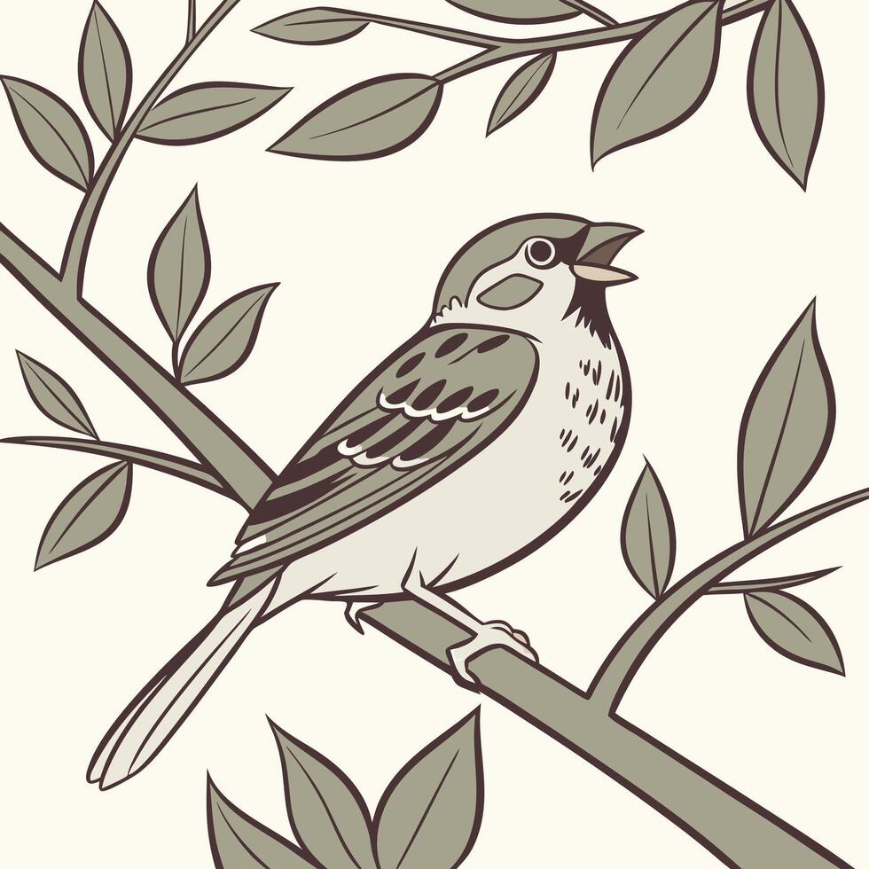 The illustration of sparrow bird vector