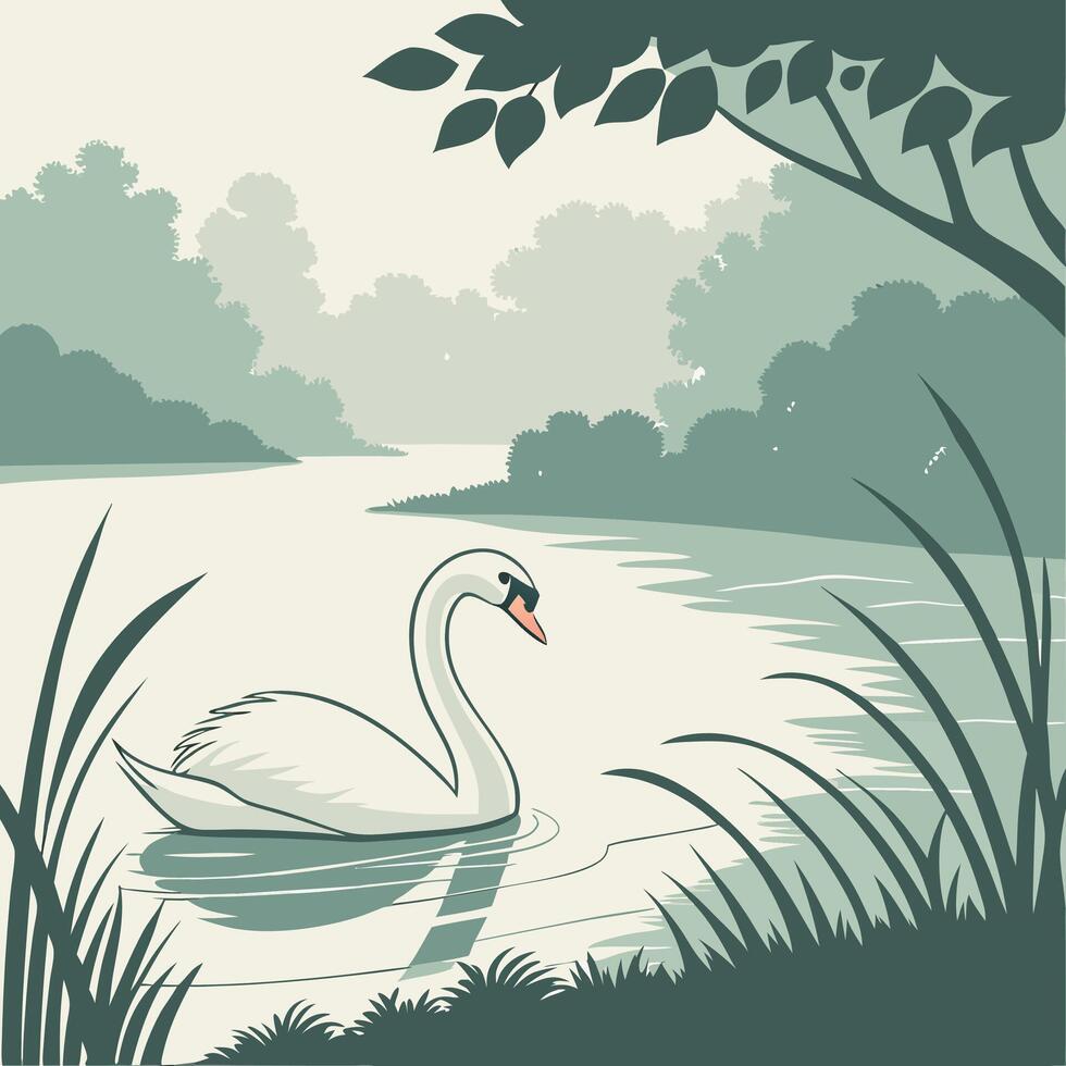 The illustration of swan bird vector