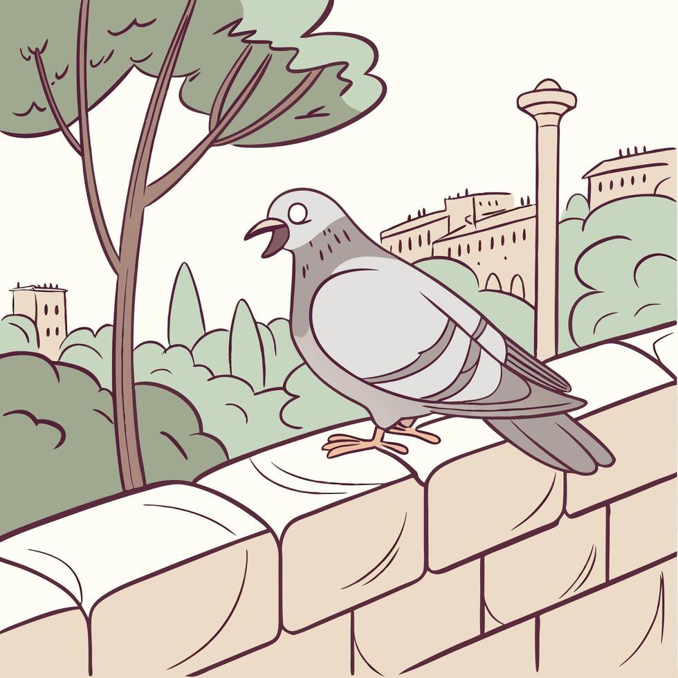 The illustration of pigeon bird vector