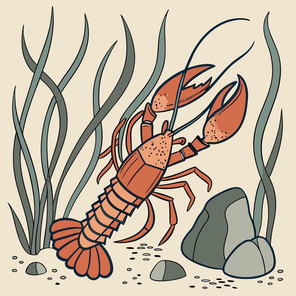 The illustration of whalelobster vector