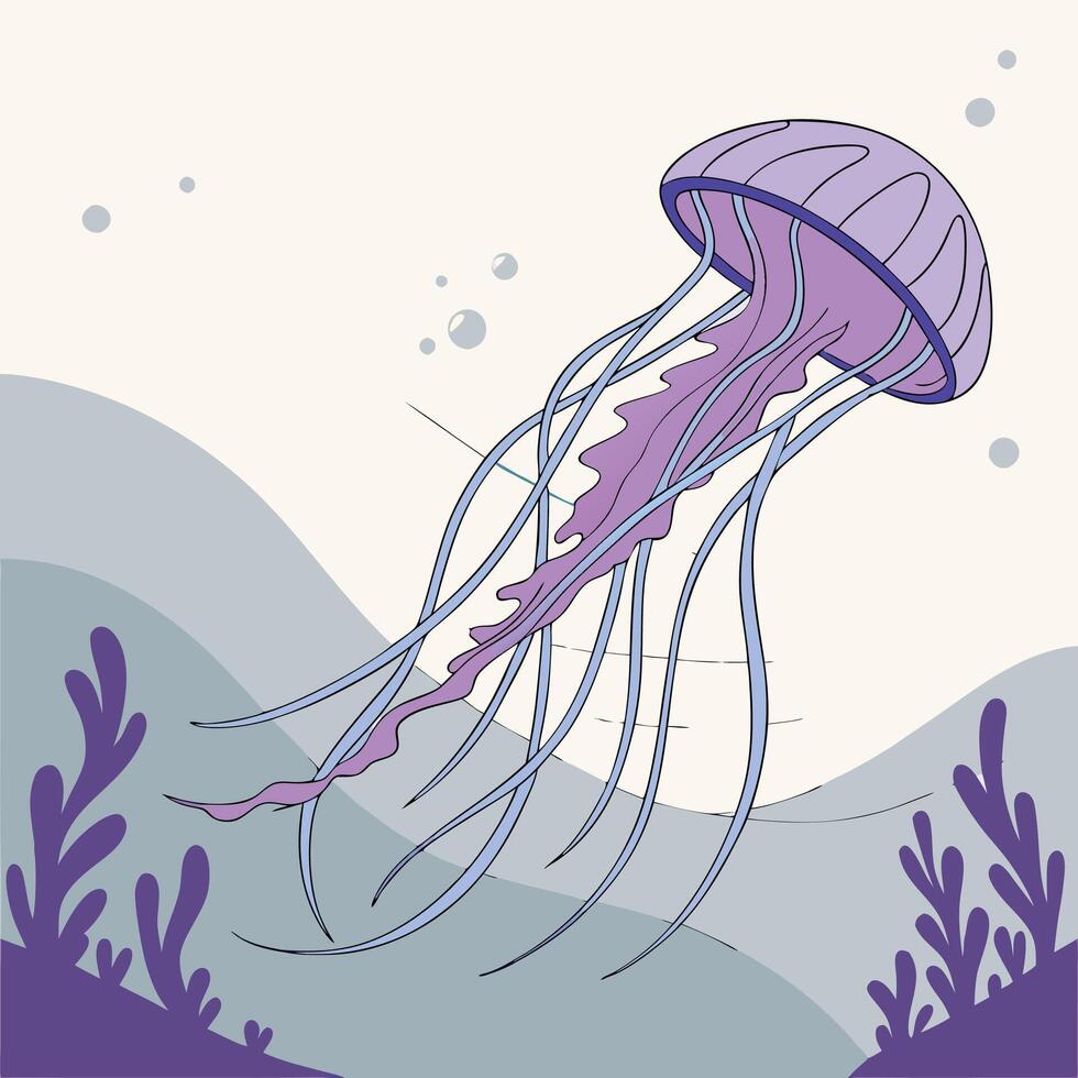 The illustration of jellyfish vector