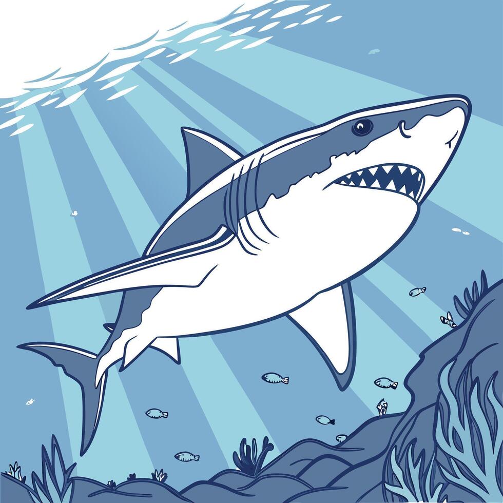 The illustration of shark animal vector