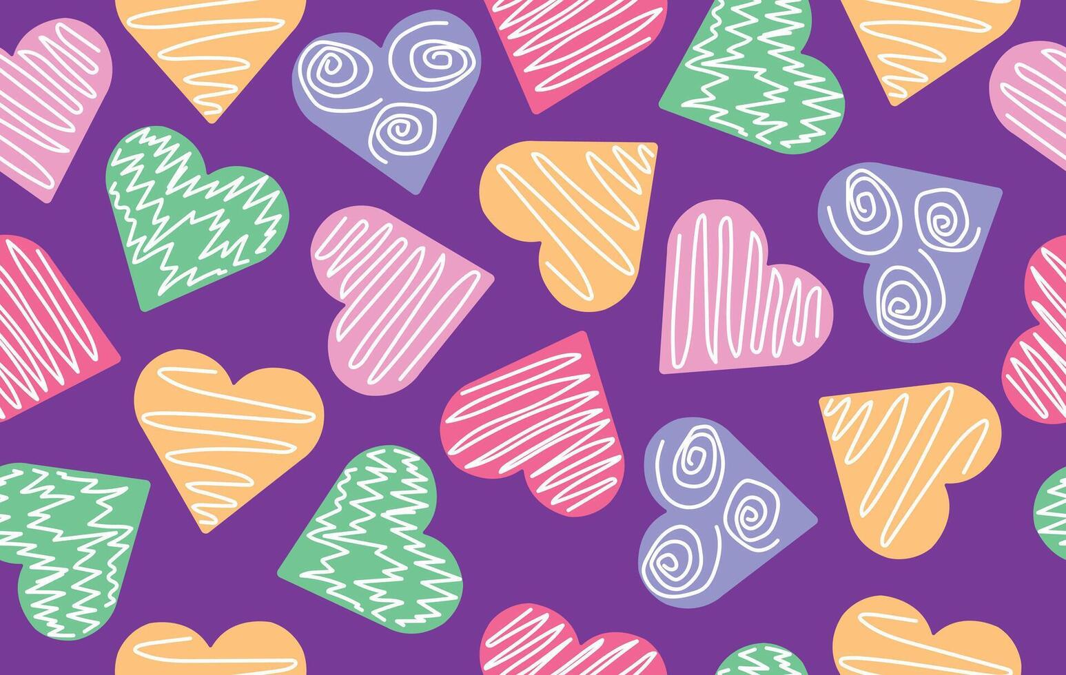 Valentine pattern seamless fabric Valentine day. hearts line art on purple background. Designed for background ,wallpaper ,valentine pattern ,wrapping paper ,couple ,fabric ,anniversary ,sweetheart vector