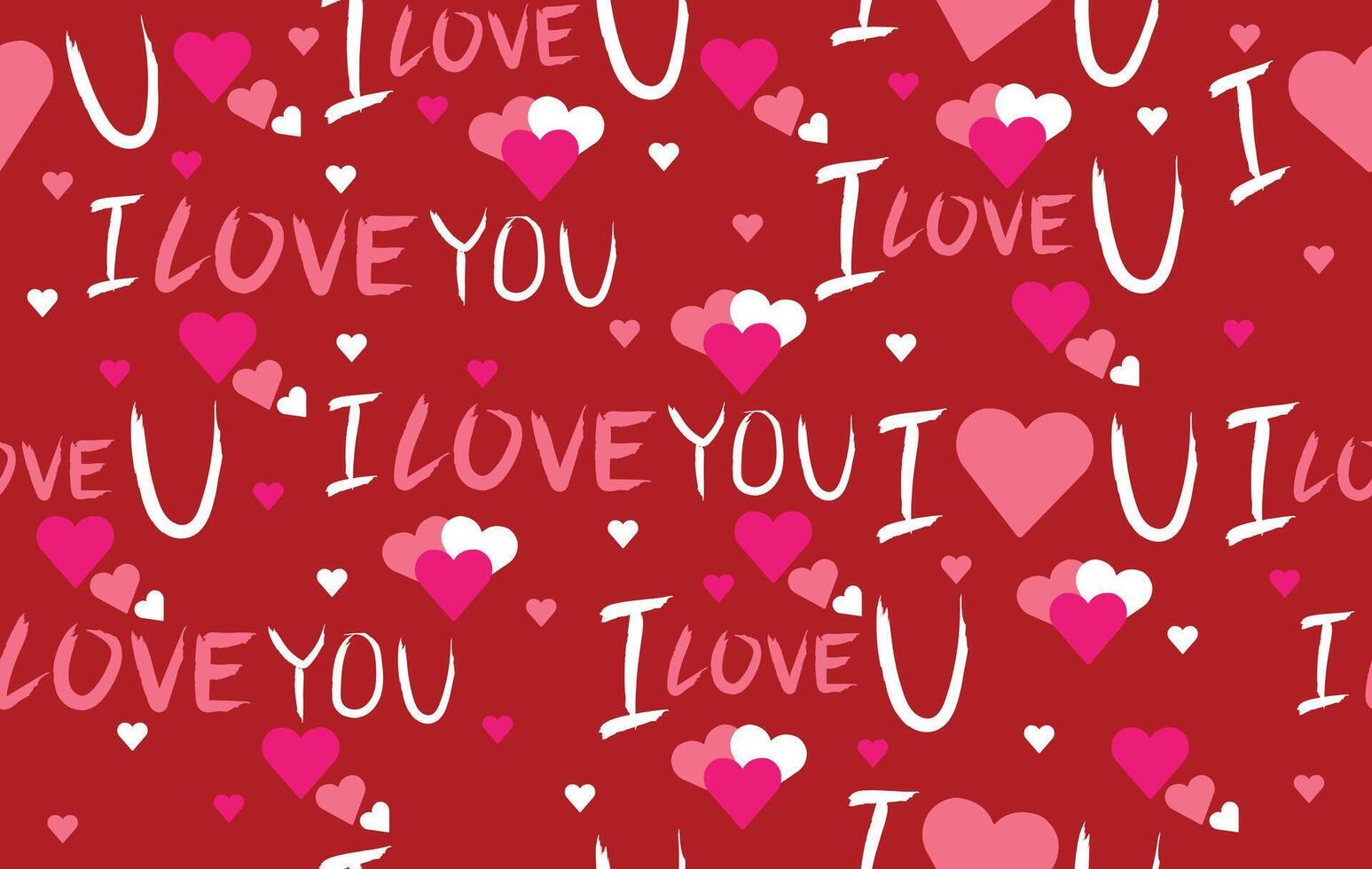 Valentine pattern seamless fabric Valentine day. I LOVE YOU text hand drawn on red. Designed for background ,wallpaper ,valentine pattern ,wrapping paper ,couple ,fabric ,anniversary ,sweetheart vector