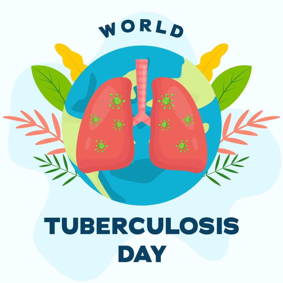 illustration for world tuberculosis day in flat design vector