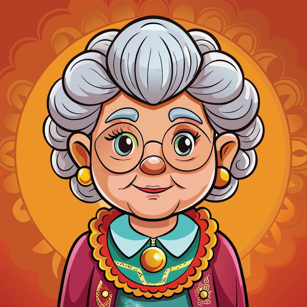 The Illustration of granny vector