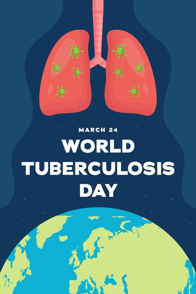 world tuberculosis day vertical banner illustration in flat design vector