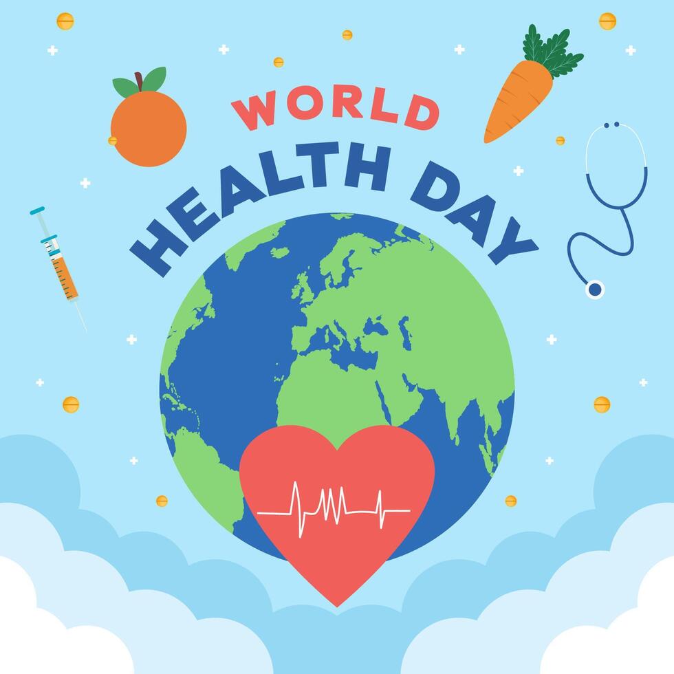 illustration for world health day in flat style design vector
