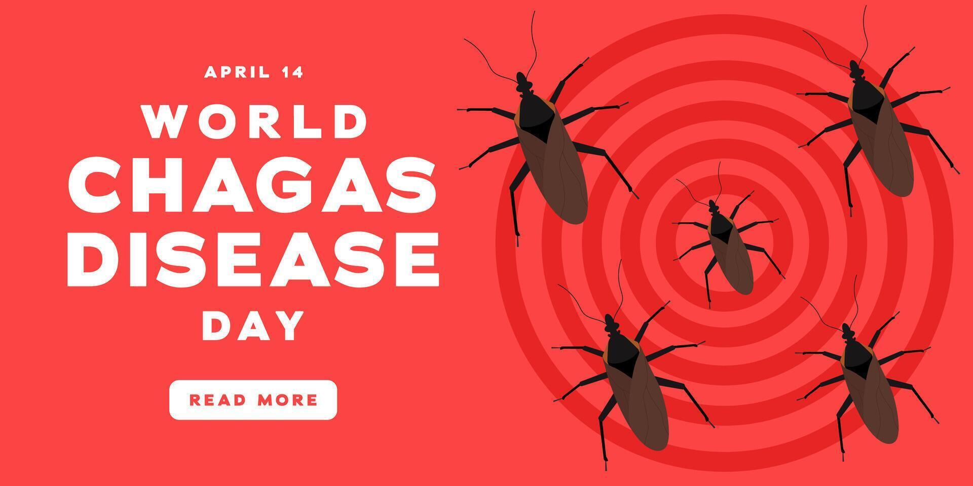world chagas disease day horizontal banner illustration vector