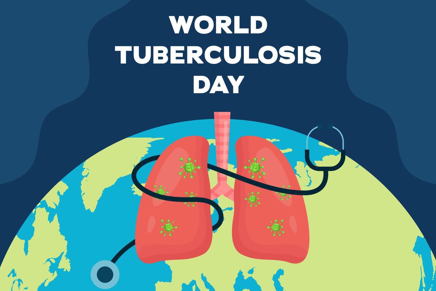 world tuberculosis day background illustration in flat design vector