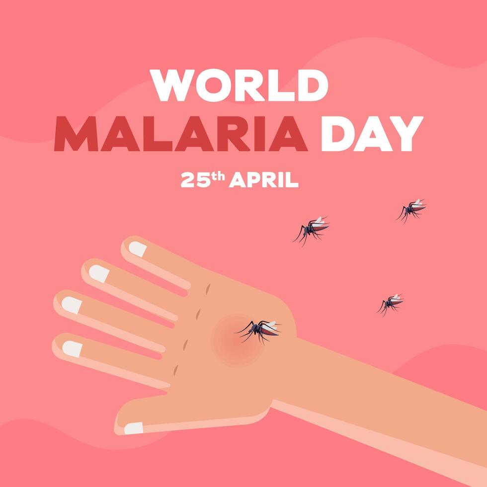 world malaria day illustration in flat style design vector