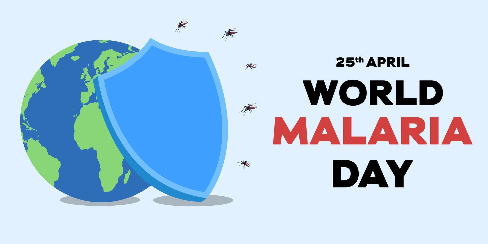world malaria day horizontal banner illustration in flat design vector