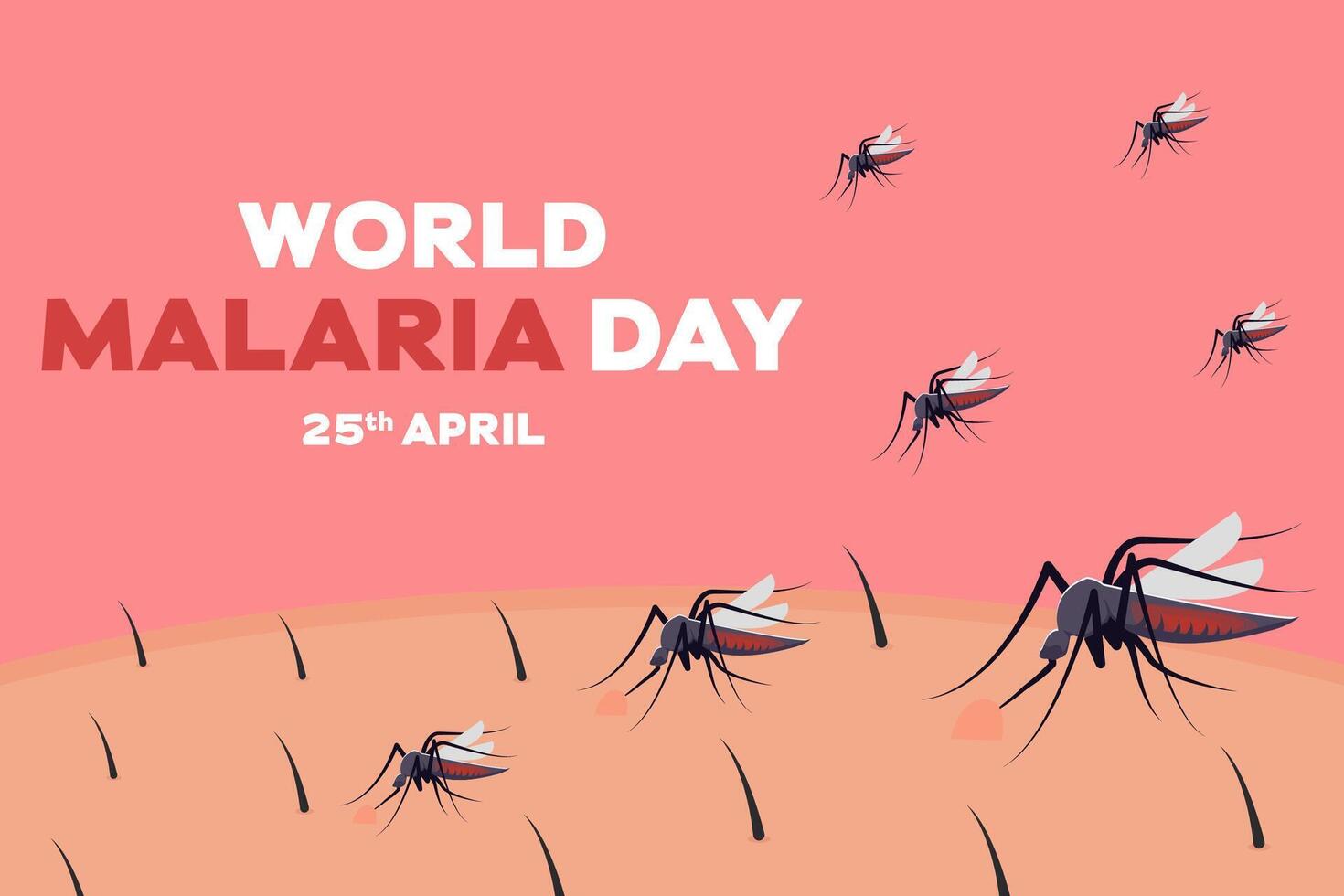 world malaria day background illustration in flat design vector