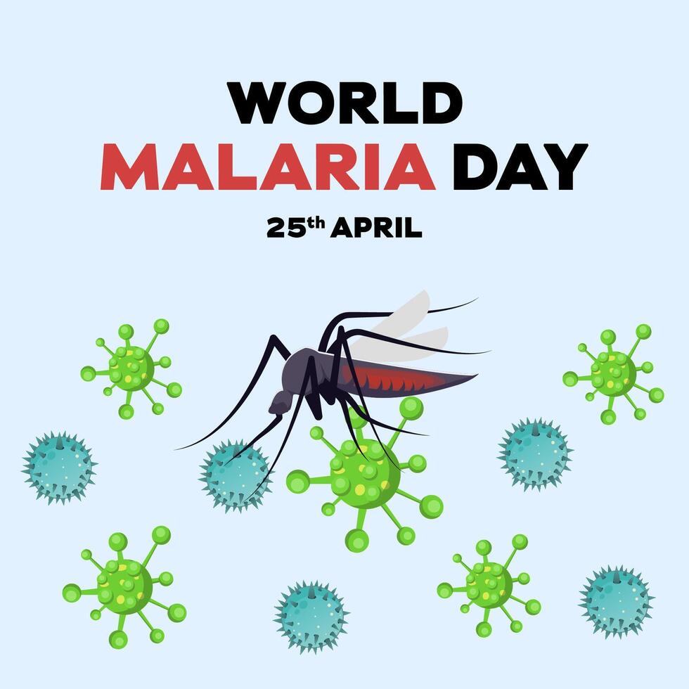 world malaria day with mosquito bringing parasites cause malaria vector
