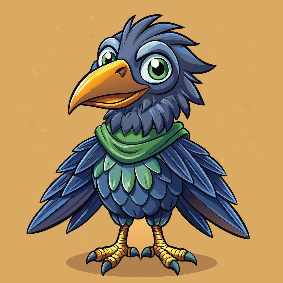 Illustration of raven vector
