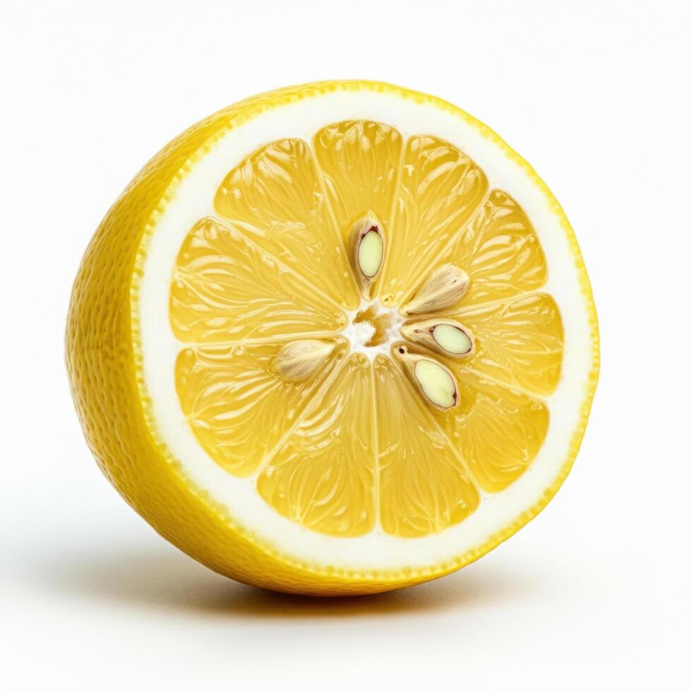 Vibrant half slice lemon perfect for refreshing drinks and recipes photo