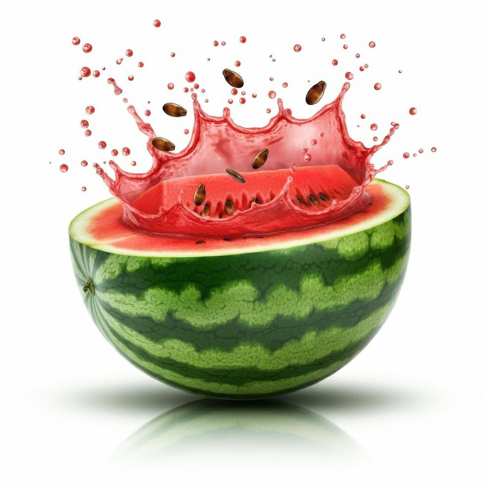 Half Slice of Watermelon, Juicy and Seed-Packed photo