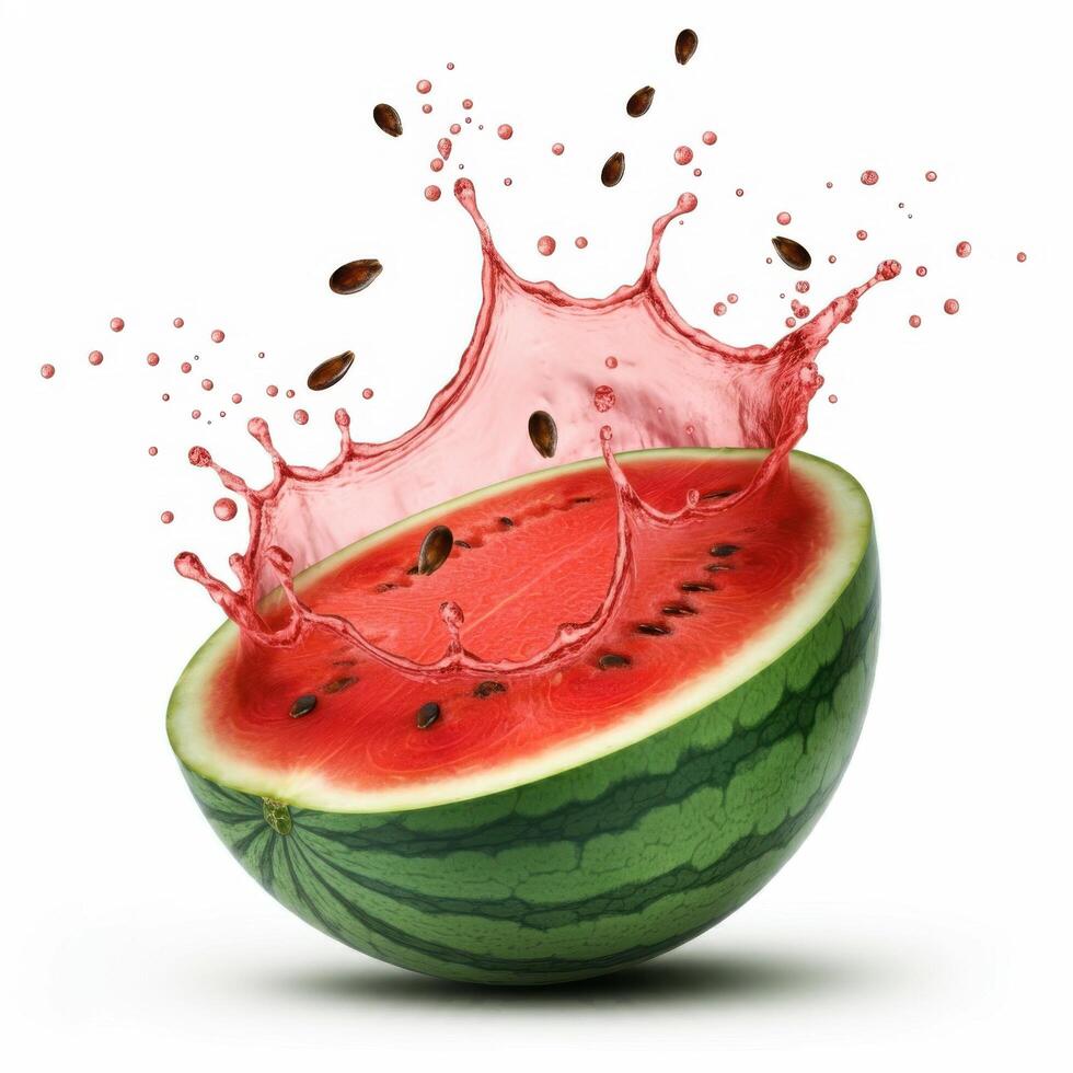 Watermelon Half, Sweet and Juicy with Seeds Inside photo