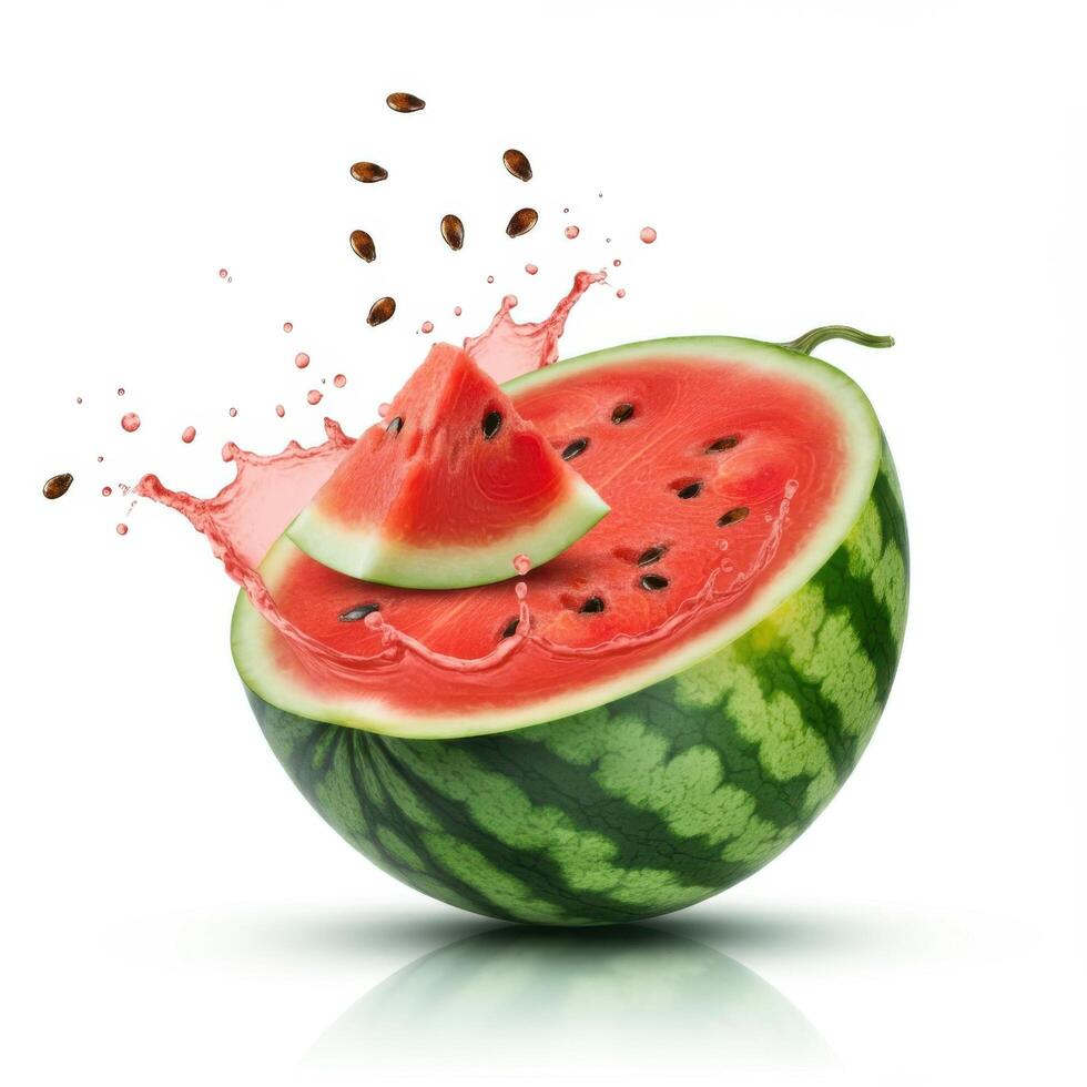Fresh Watermelon Slice, Juicy and Seed-Packed photo