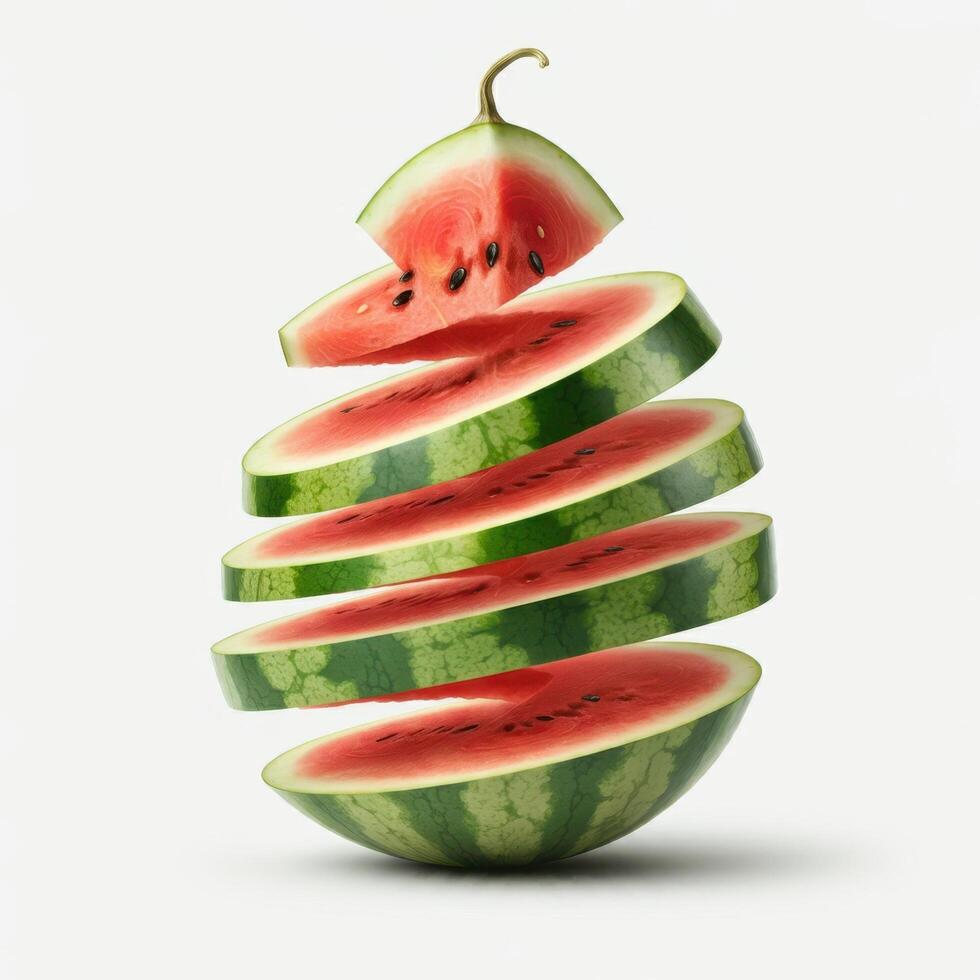 Juicy Half Slice of Watermelon Set Against a White Background photo