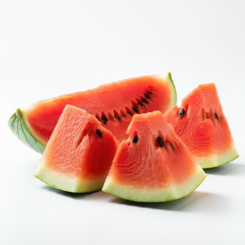 Fresh Watermelon Slices Ready for Enjoyment, Juicy and Refreshing photo