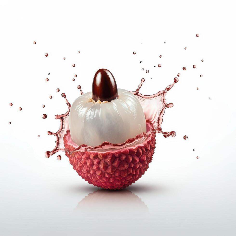 Closeup of Fresh Lychee Fruit Bursting with Juicy Texture photo
