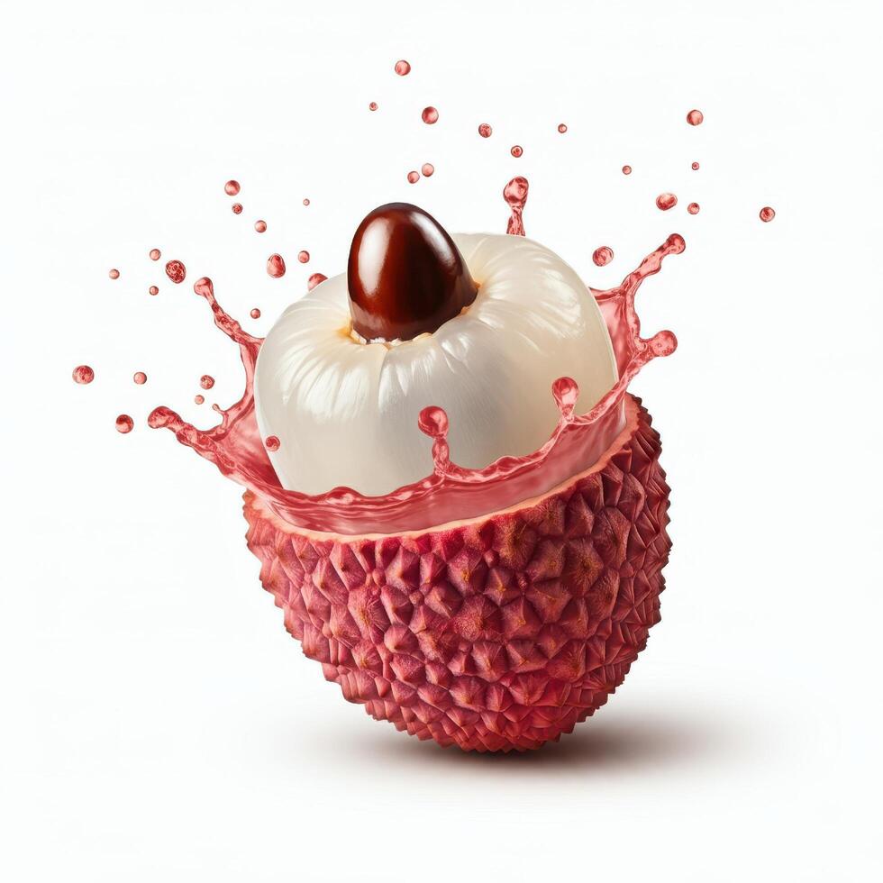 Lychee Juices Flowing After Bursting Open photo