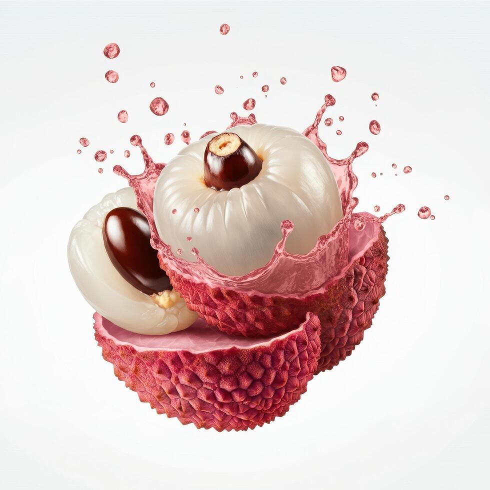 Bursting Open Lychee Overflowing with Juiciness photo
