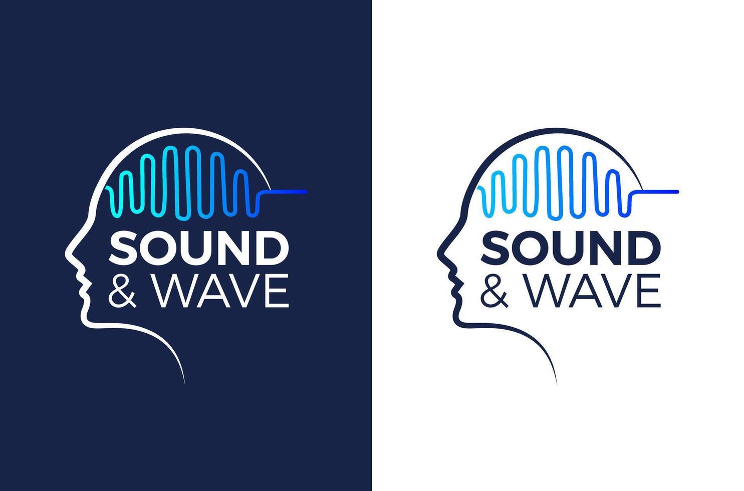 human brain wave logo, human sound logo, sound wave logo design, brain wave technology logo design concept Icon pulse, frequency and digital voice technology business audio music company vector