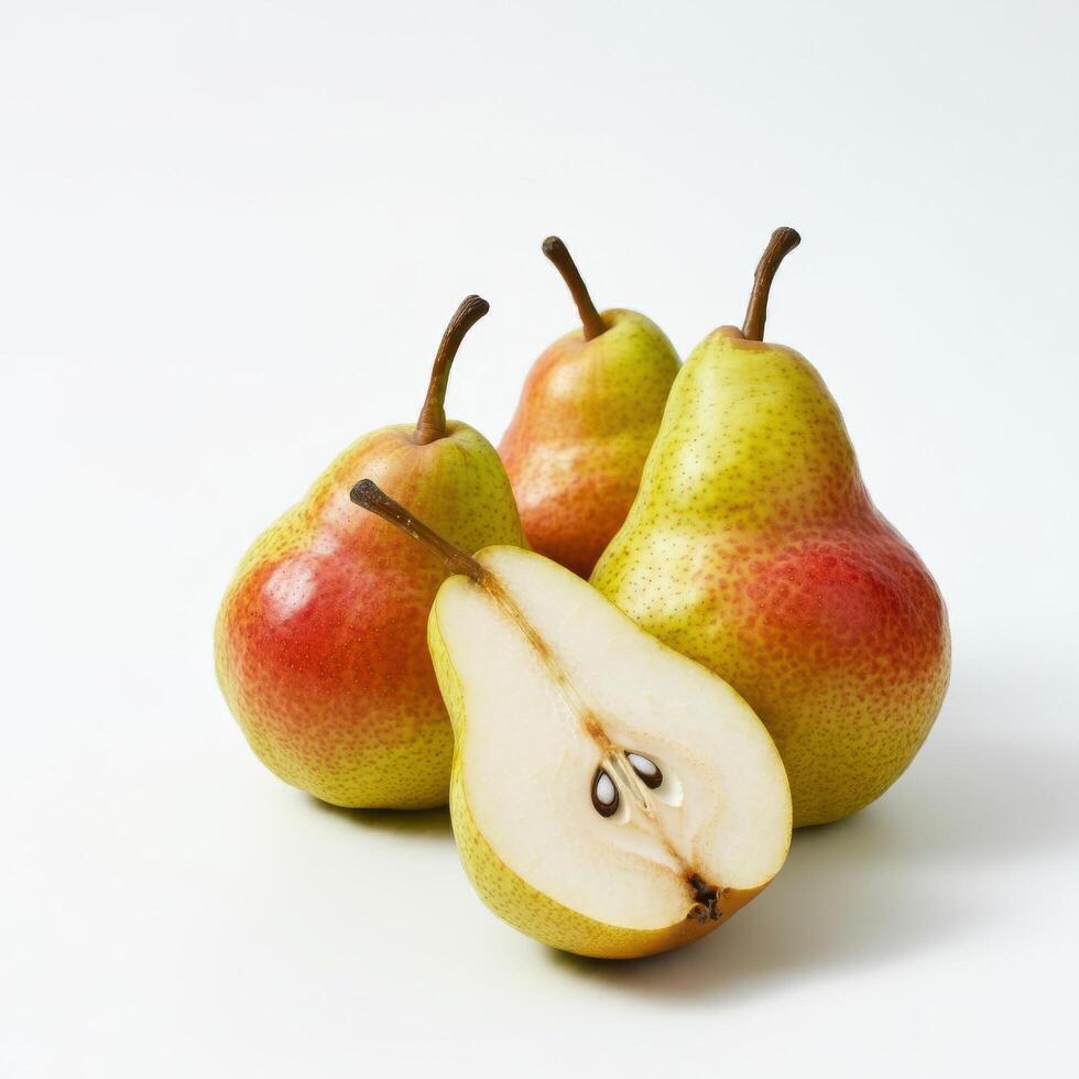 Pear half slice with modern style on white photo