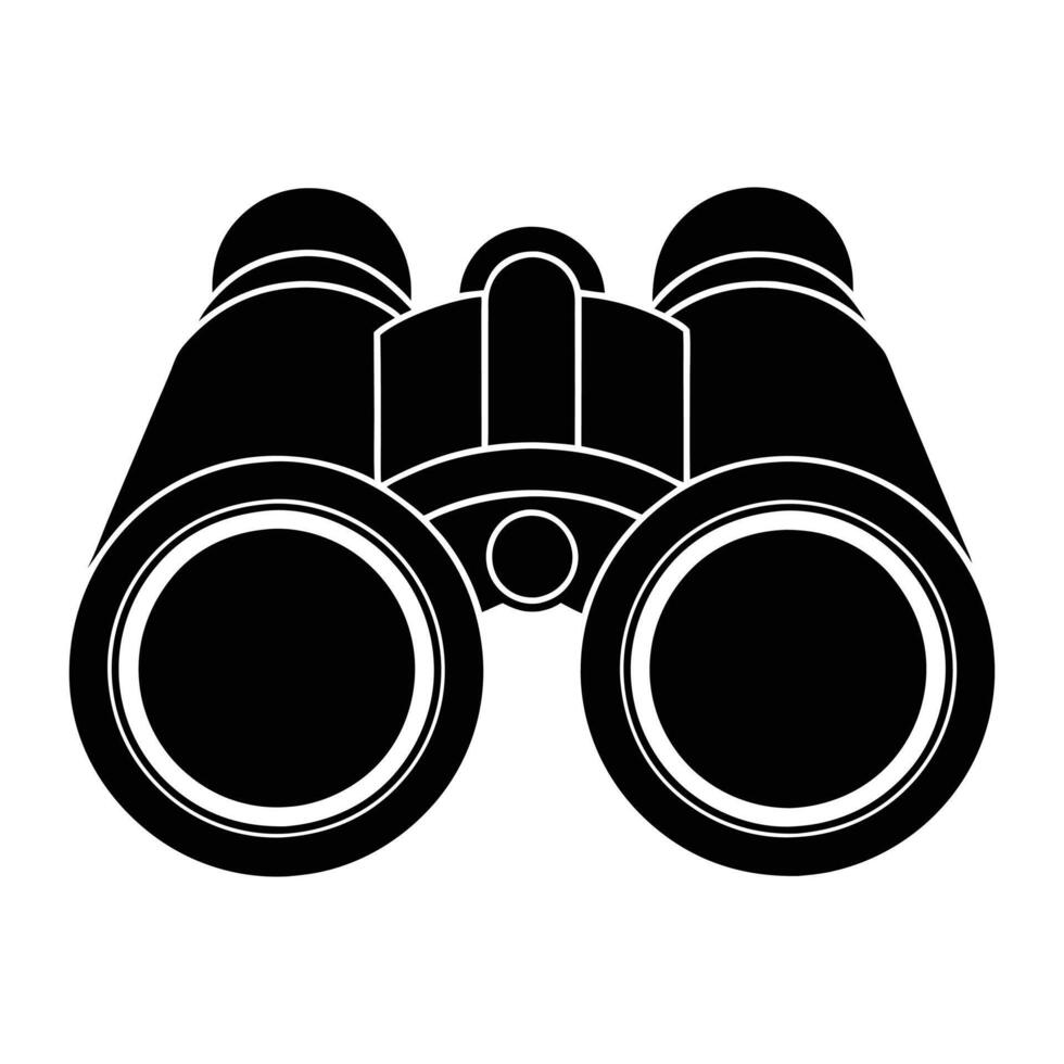 binoculars icon in black style on white background vector