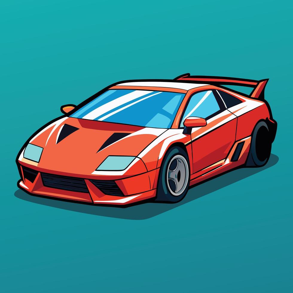 cartoon car racing game vector